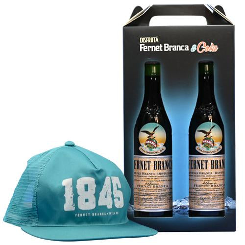 Fernet Branca - Pack (2 Fernet Branca + Gift Gorra Coleccionable 1845 Verde) - Argentina - 2x750cc