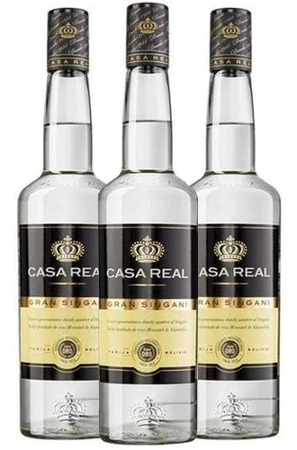 Casa Real  - Pack (3 Casa Real Etiqueta Negra 750cc) - Singani - Tarija - Bolivia - 3x750cc