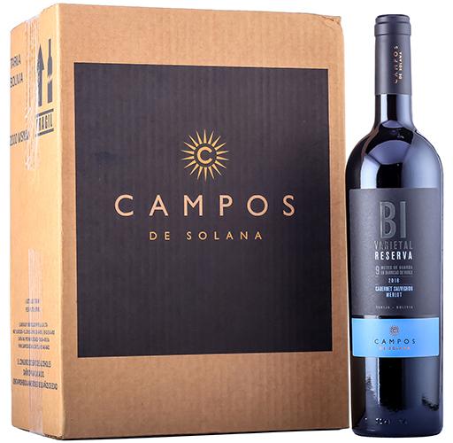 Campos de Solana - Caja 6 BI Varietal - Cabernet Sauvignon/Merlot - Vino Tinto - Tarija - Bolivia - 6x750cc