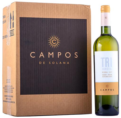 Campos de Solana - Caja 6 Trivarietal - Viognier/Riesling/Sauvignon Blanc - Vino Blanco - Tarija - Bolivia - 6x750cc